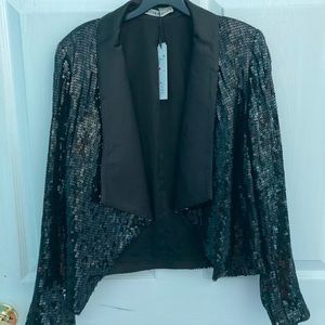 Alice&Olivia Warren Draped Sequin jacket